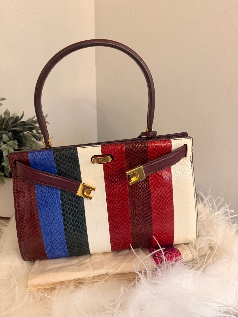 Tory Burch Striped Lee Radziwill Small Bag